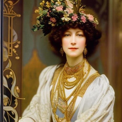 Byzantine Noblewoman in Art Nouveau Style