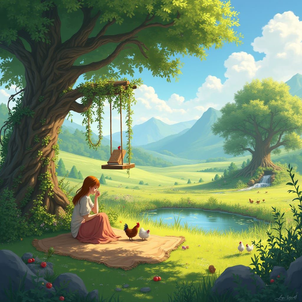 Idyllic Kayhay's Meadowland in Golden Sunlight