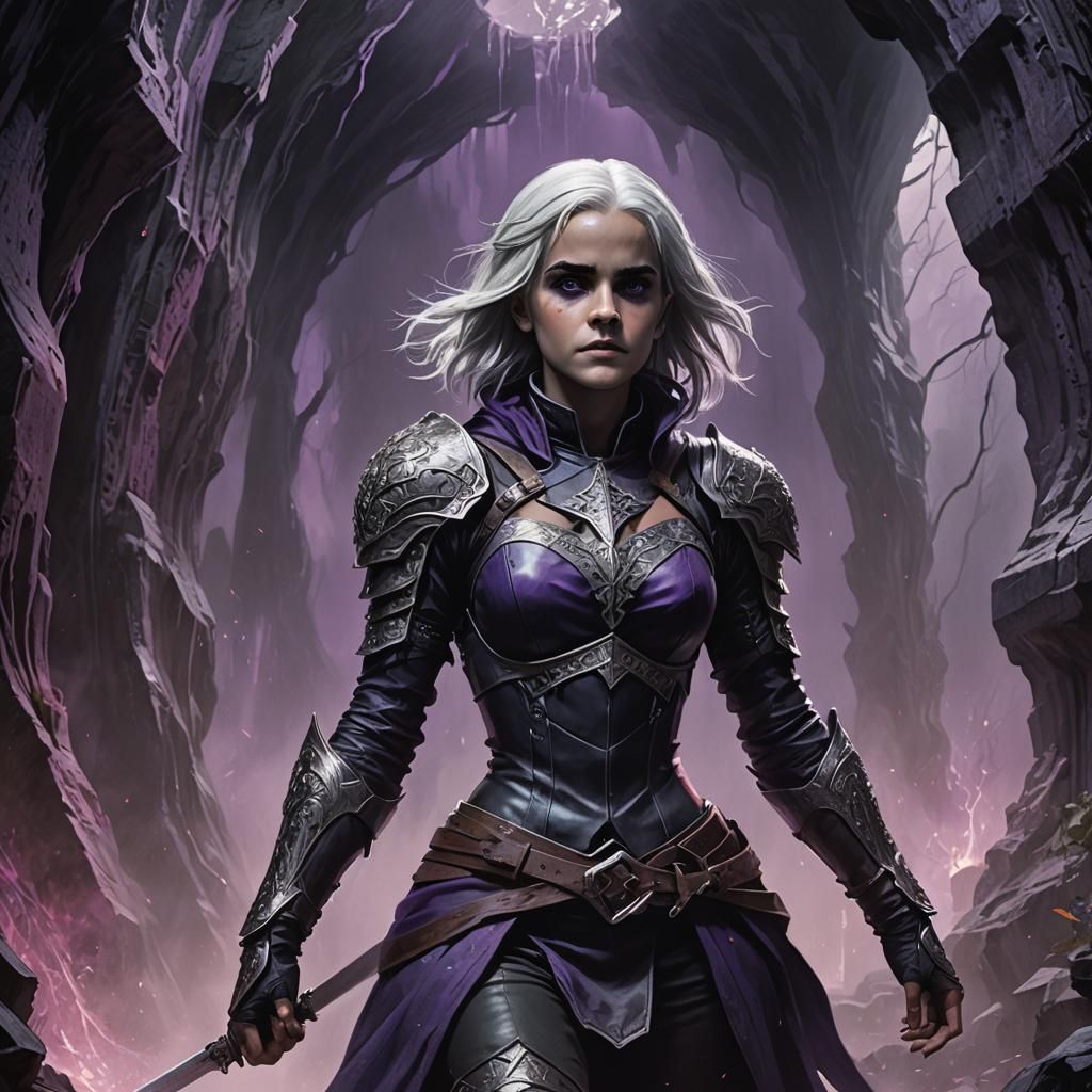 Emma Watson as Drow Warrior in Dark Cavern