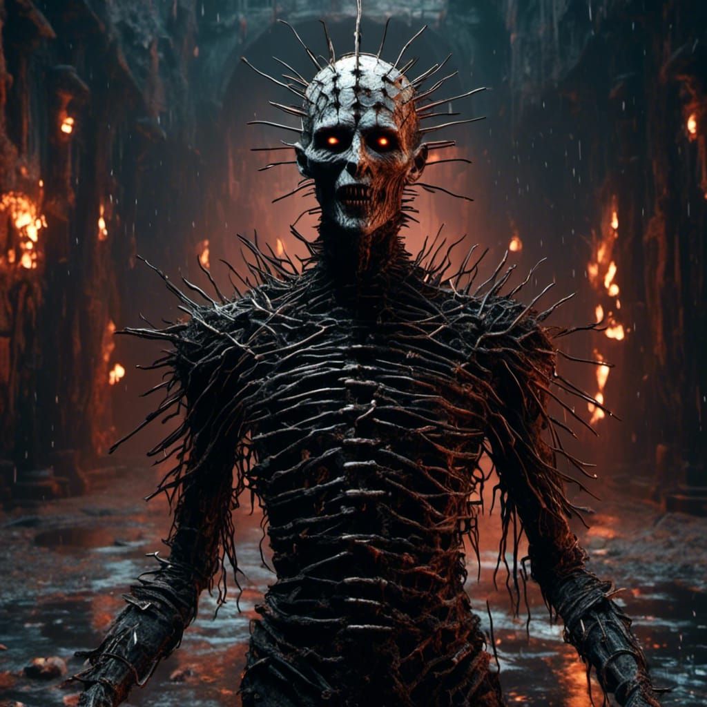 Pinhead's Torturous Embrace: Hellraiser Concept Art