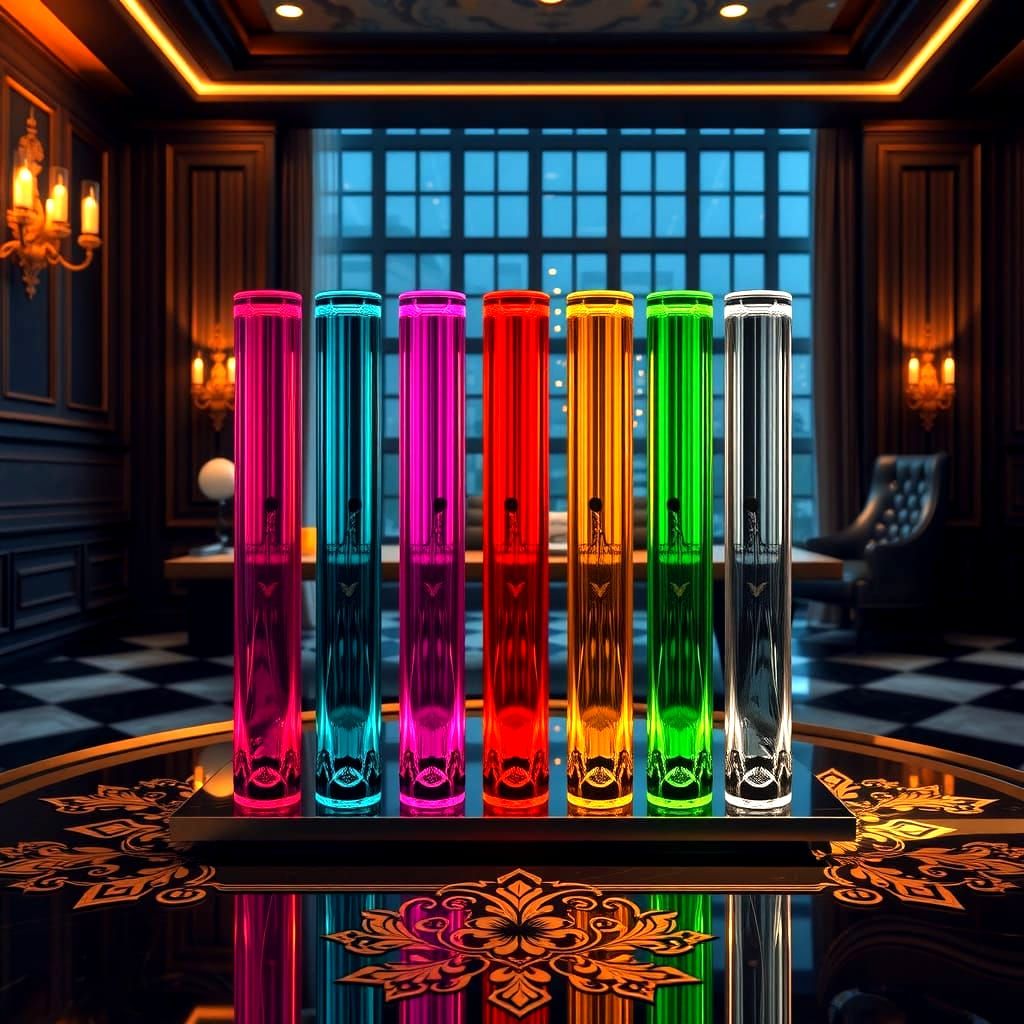 The seven rainbow colors in a nice mess.