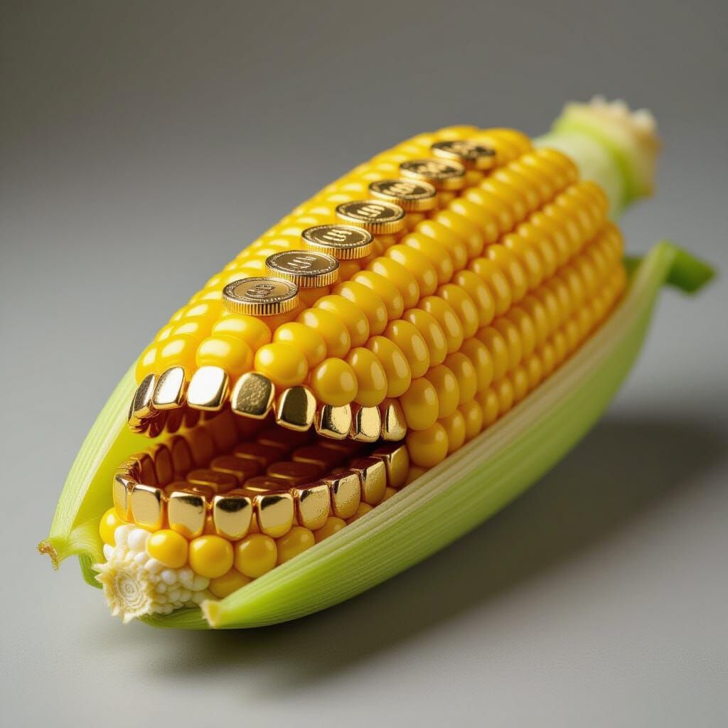 Corn Cob with Gold Coin Teeth