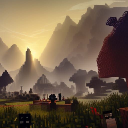 Minecraft Dark Fantasy Concept Art in 8K Resolution