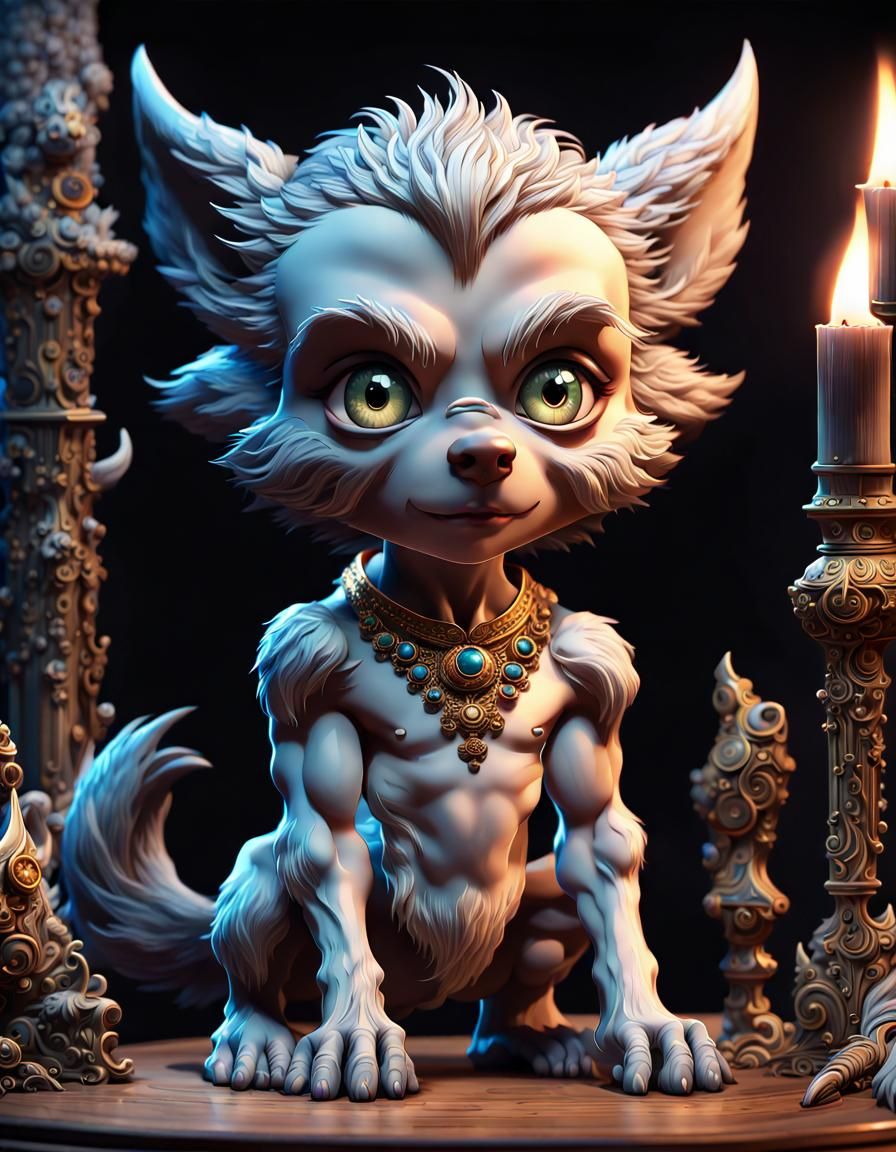Detailed Chibi Werewolf with Gorgeous Eyes