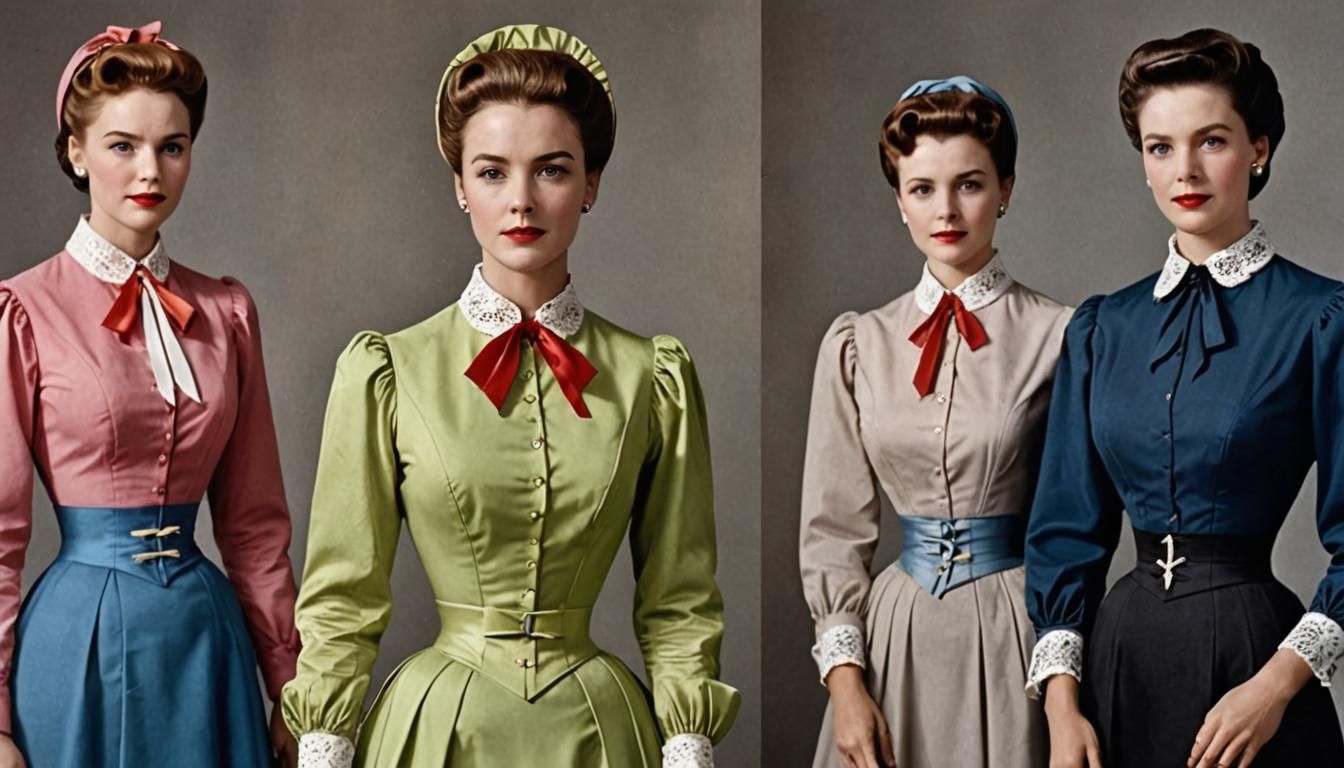 Elegant Women in Formal Attire with Hourglass Figures