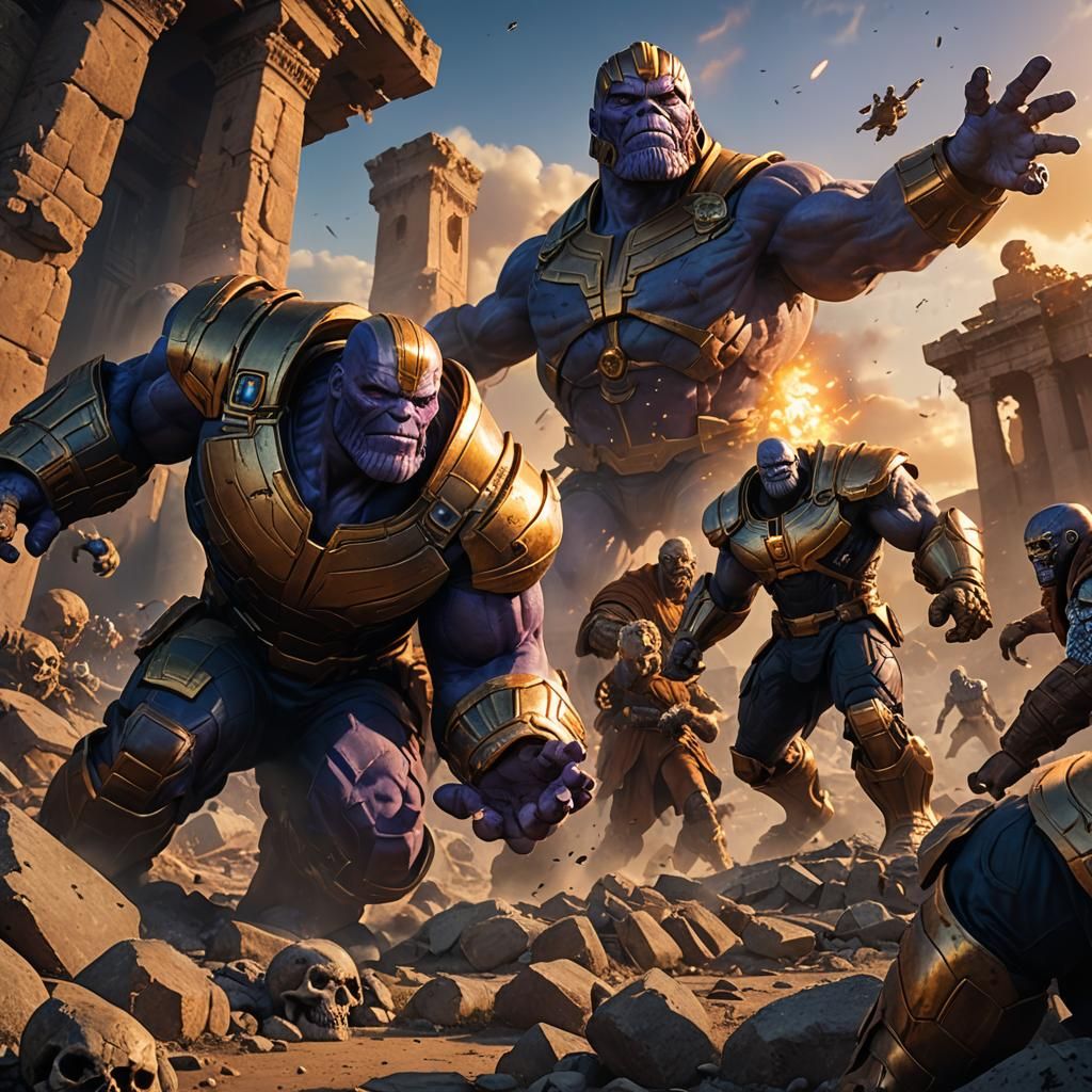 Epic Battle in Fantasy Ruins: Concept Art