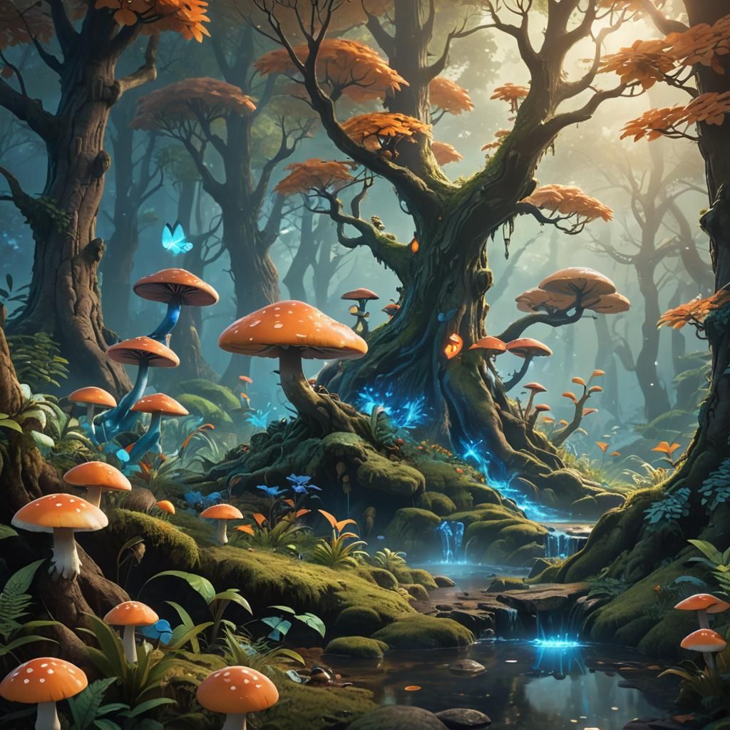 Pokémon in Mystical Forest: Fantasy Concept Art