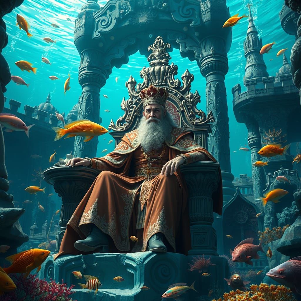 Underwater King in Ornate Attire