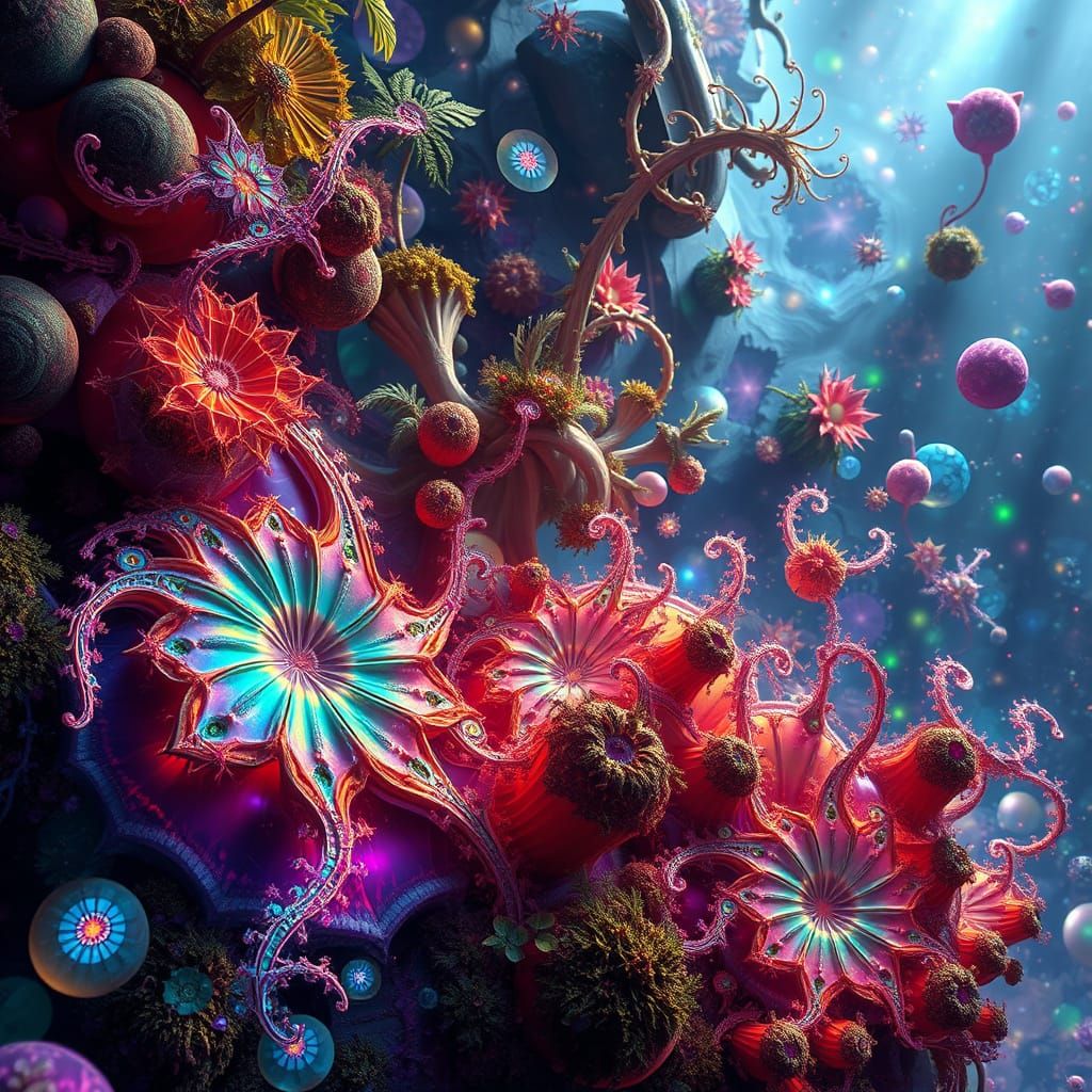 Surreal Nature Realm in Iridescent Hues