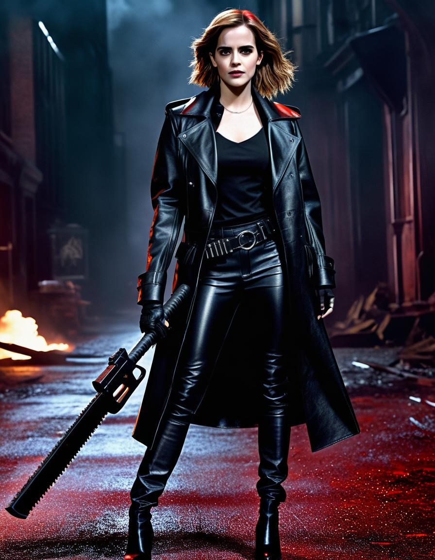 Gothic Hermione Granger in Cyberpunk Apocalypse