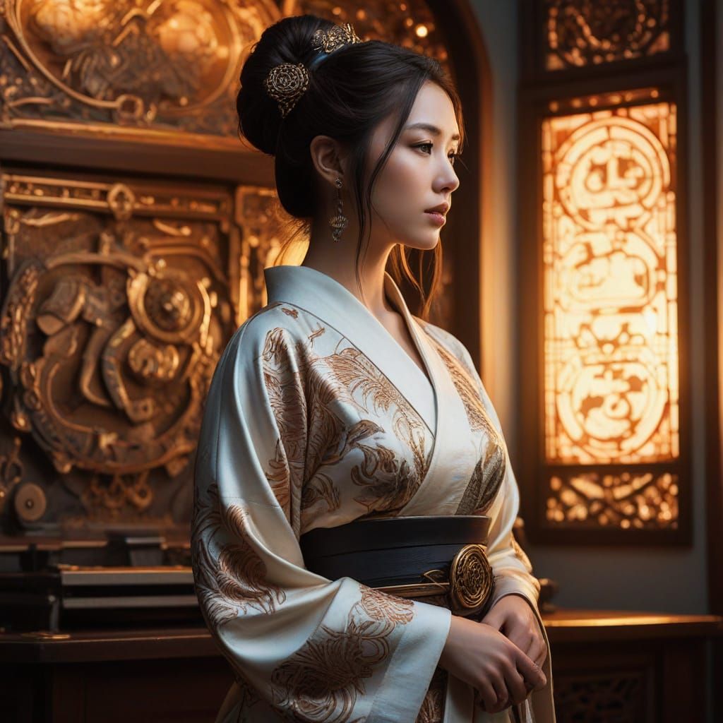 Steampunk Beauty in Golden Hour