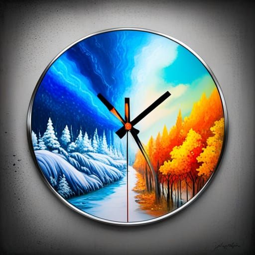 Seasons in Time: Graffiti Art Clock
