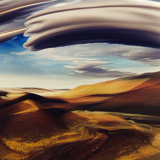 Surreal Feminine Landscapes Emerge from Hills and Clouds