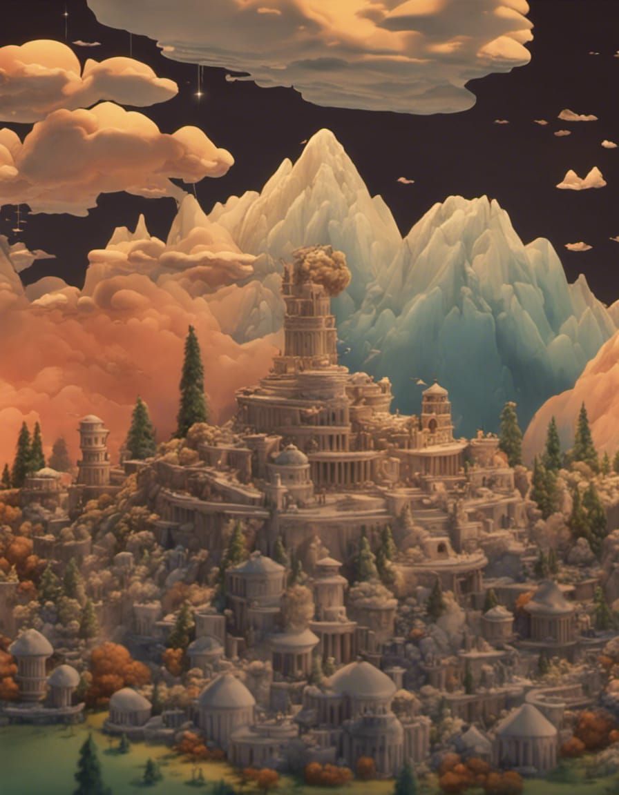 Mount Olympus at Dawn in Stop-Motion Animation
