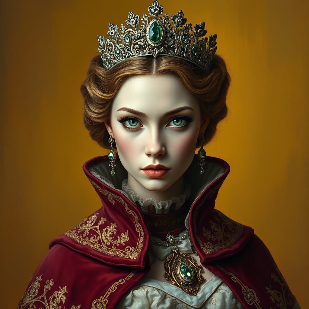 Regal Victorian Lady in Golden Opulence