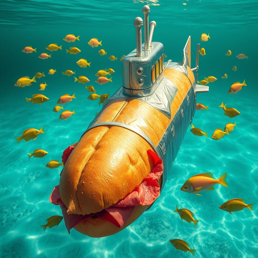 Submarine Sandwich in Turquoise Depths