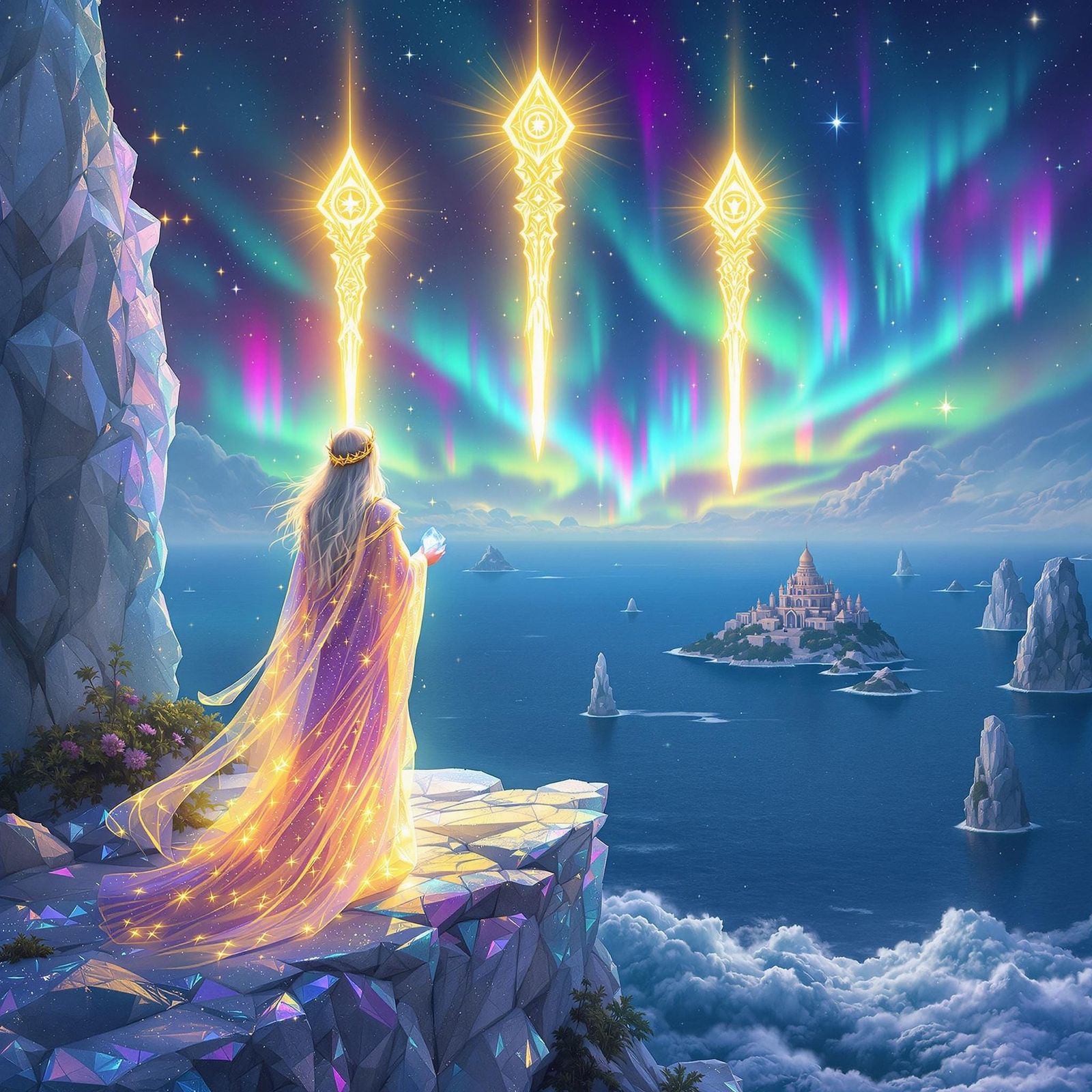 Ethereal Sage Embodies Guidance and Purpose, Radiant with Go...