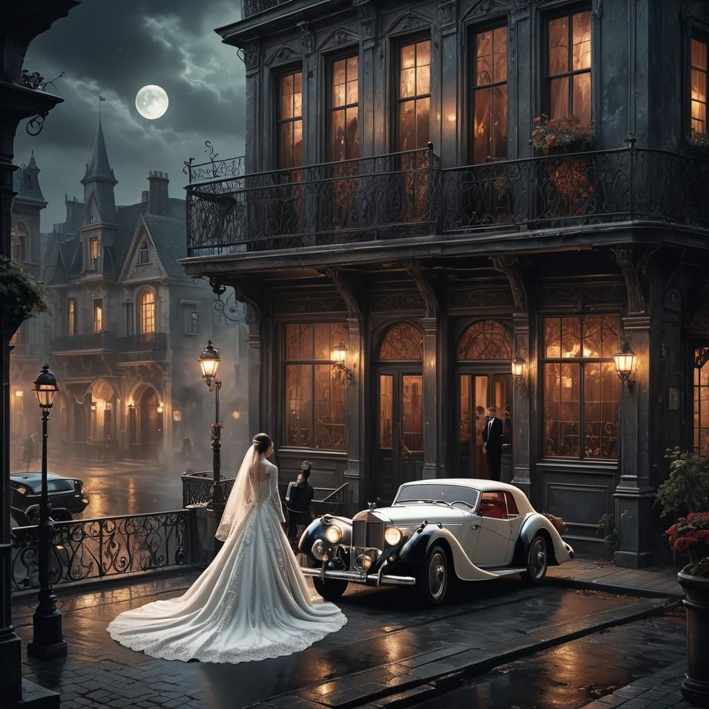 Luxury Car, Vampire Bride, Detailed Matte Painting