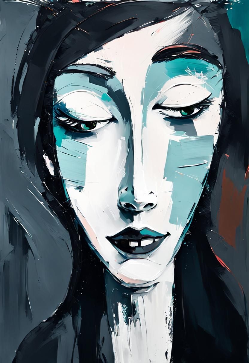 Vibrant Pop-Expressionism Portrait with Impasto Textures