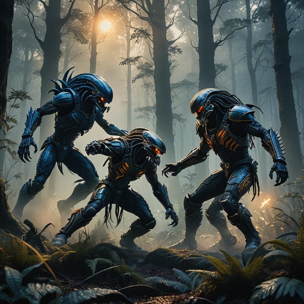 Alien vs Predator Epic Forest Battle in 8K