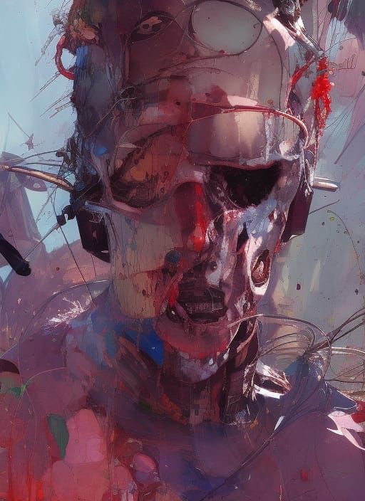 Carnage Portrait in Expressionist Digital Art Style