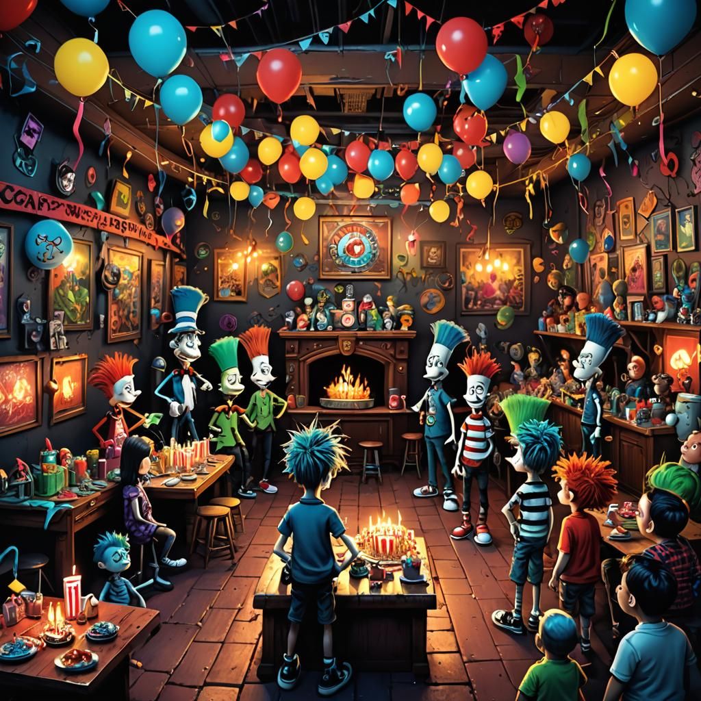 Punk rock birthday party 8k resolution concept art 16k resol...