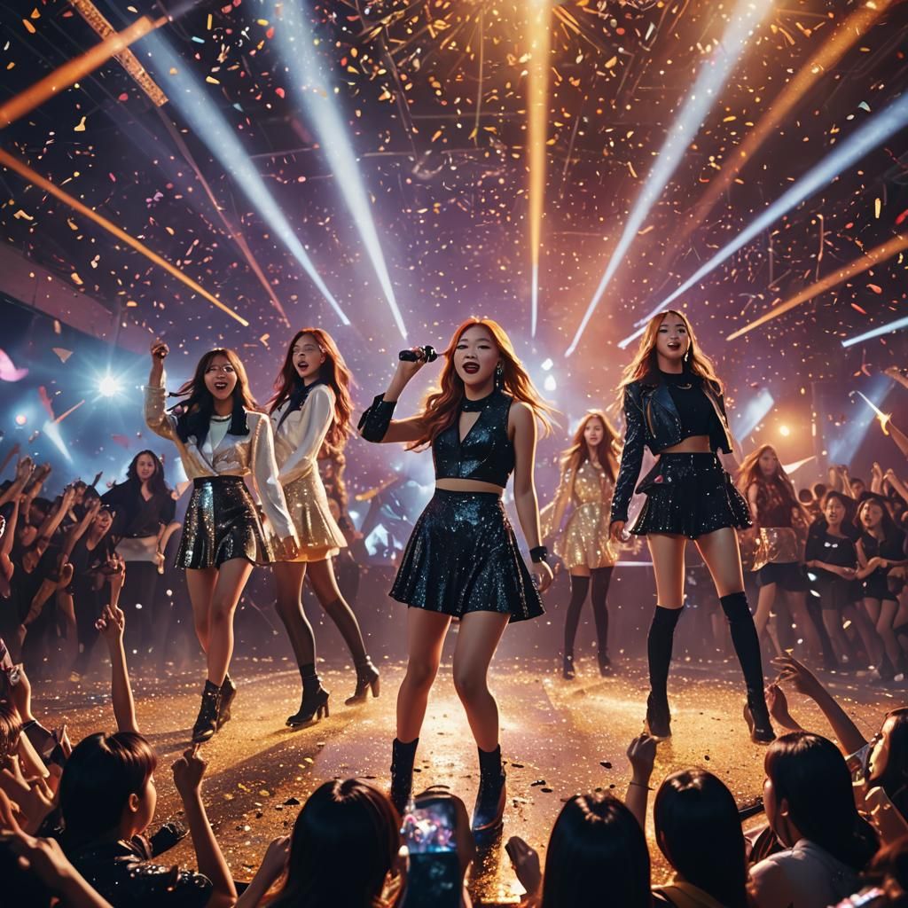 Mamamoo in Concert: Epic K-Pop Digital Painting