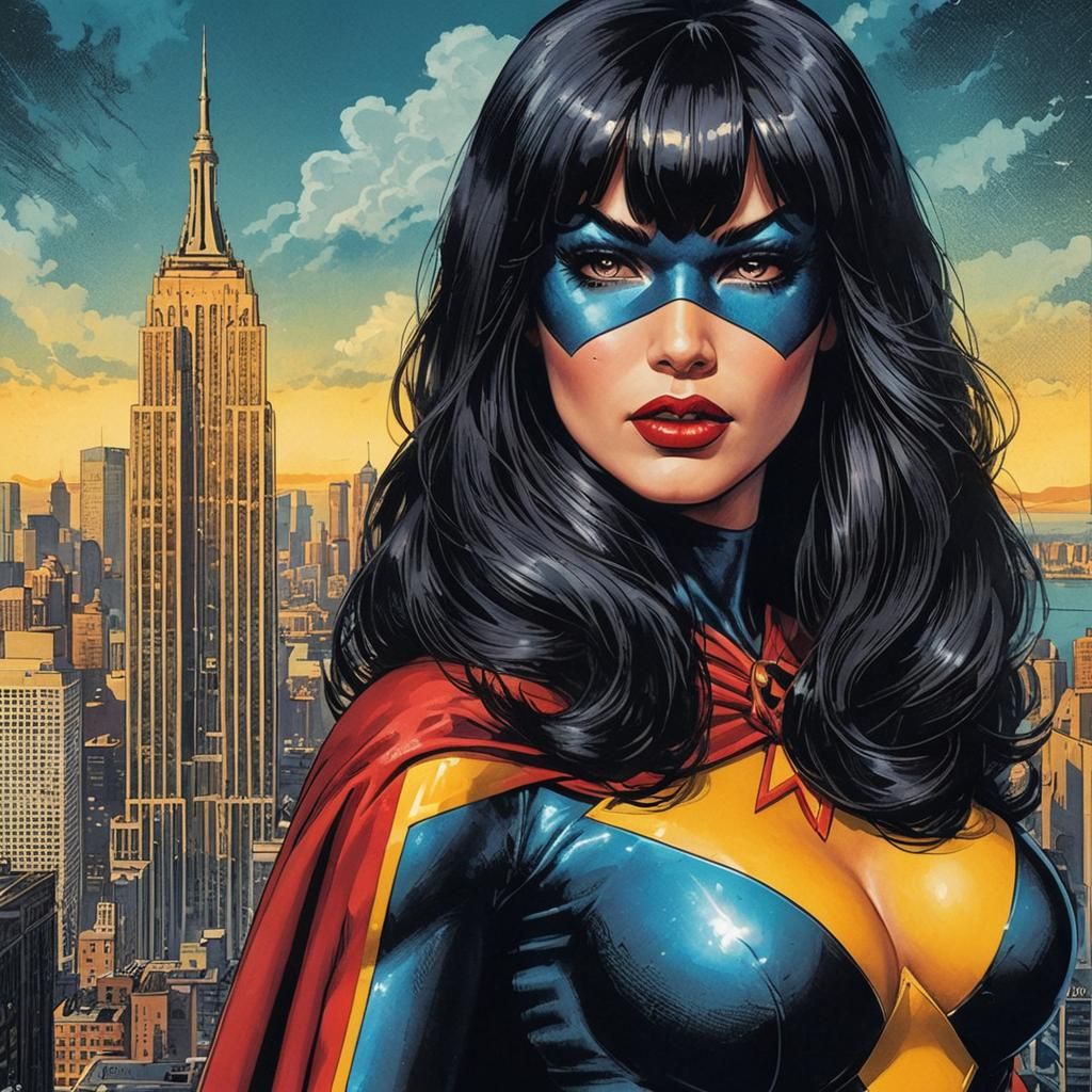 Bettie Page as Comic Book Superhero