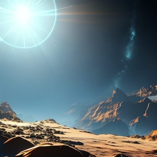 Dramatic Planet in Space with Dynamic Lighting