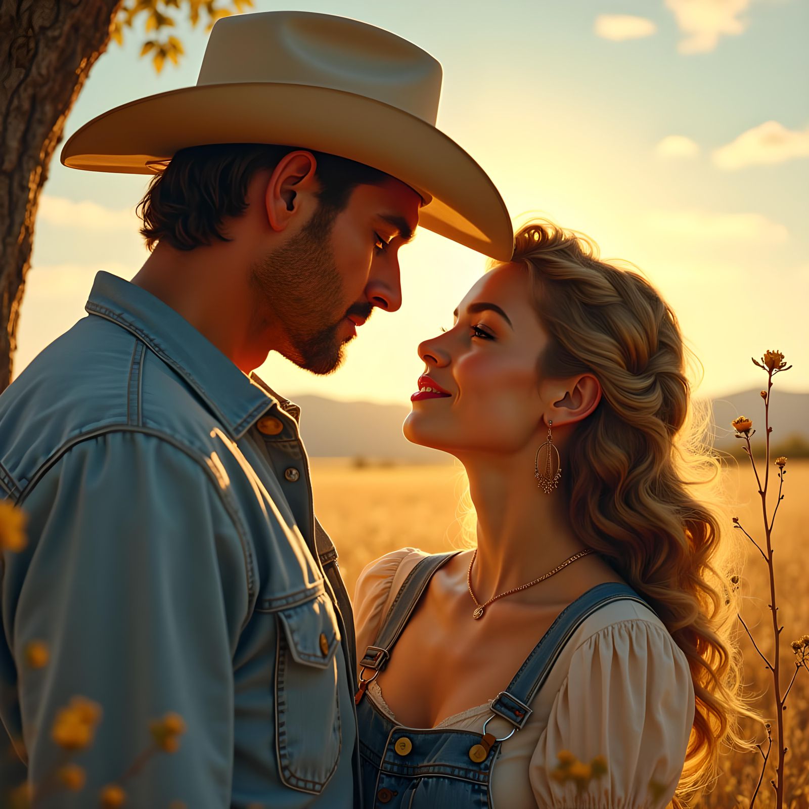 Pastoral Scene in Classic American Illustration Style