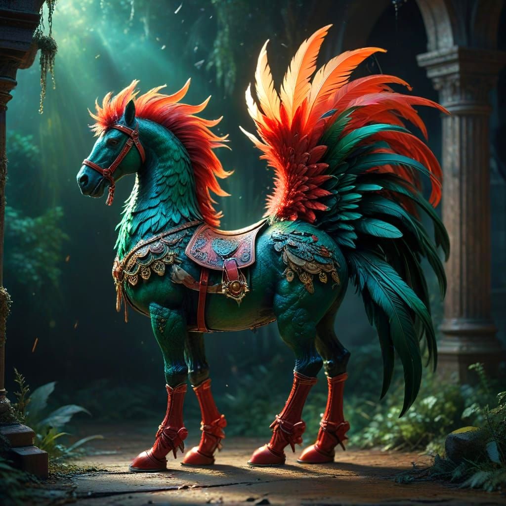 Emerald Chocobo in Majestic Regalia