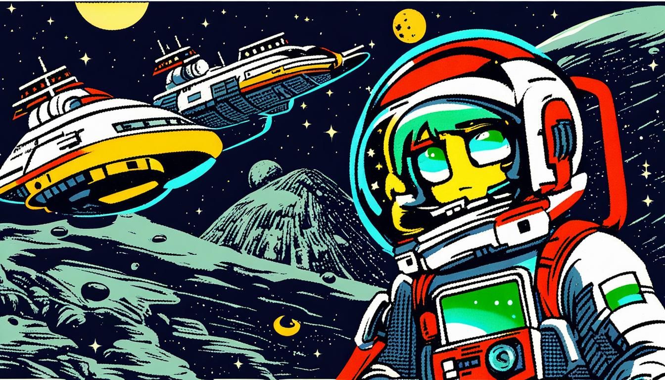 Pamela Anderson as Retro Sci-Fi Astronaut