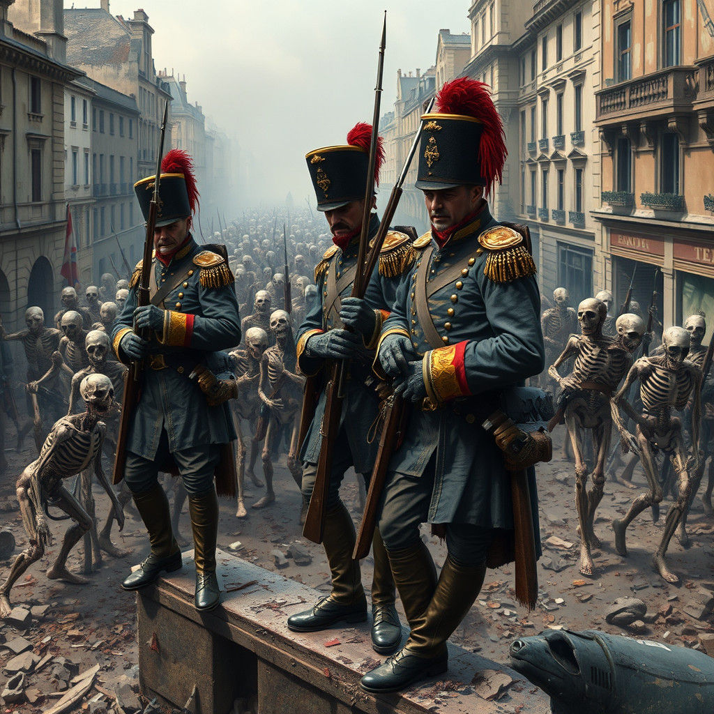 Napoleonic Soldiers vs Zombie Horde in Paris