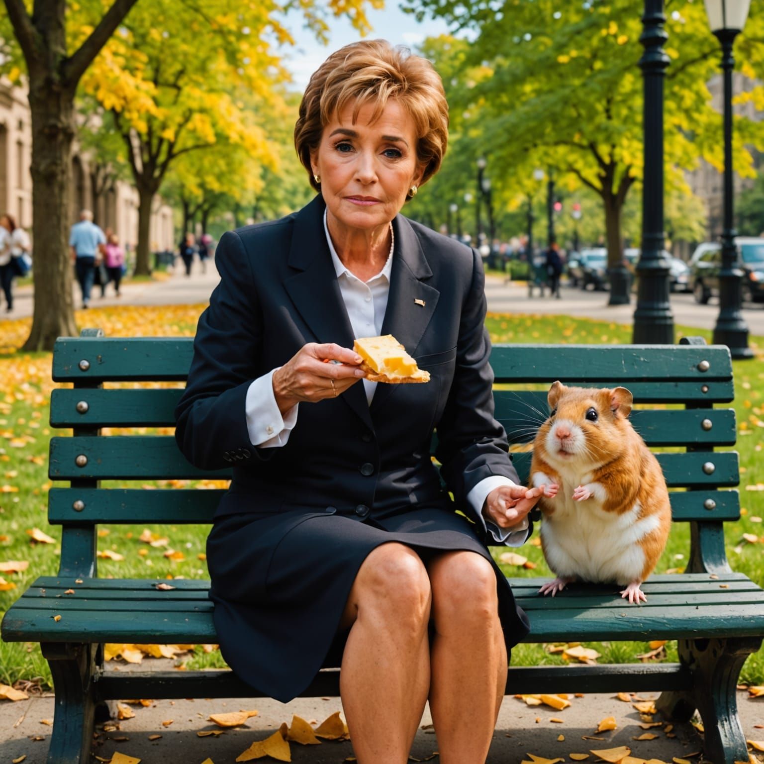 Judge Judy and Hamster Enjoy Picnic in Park