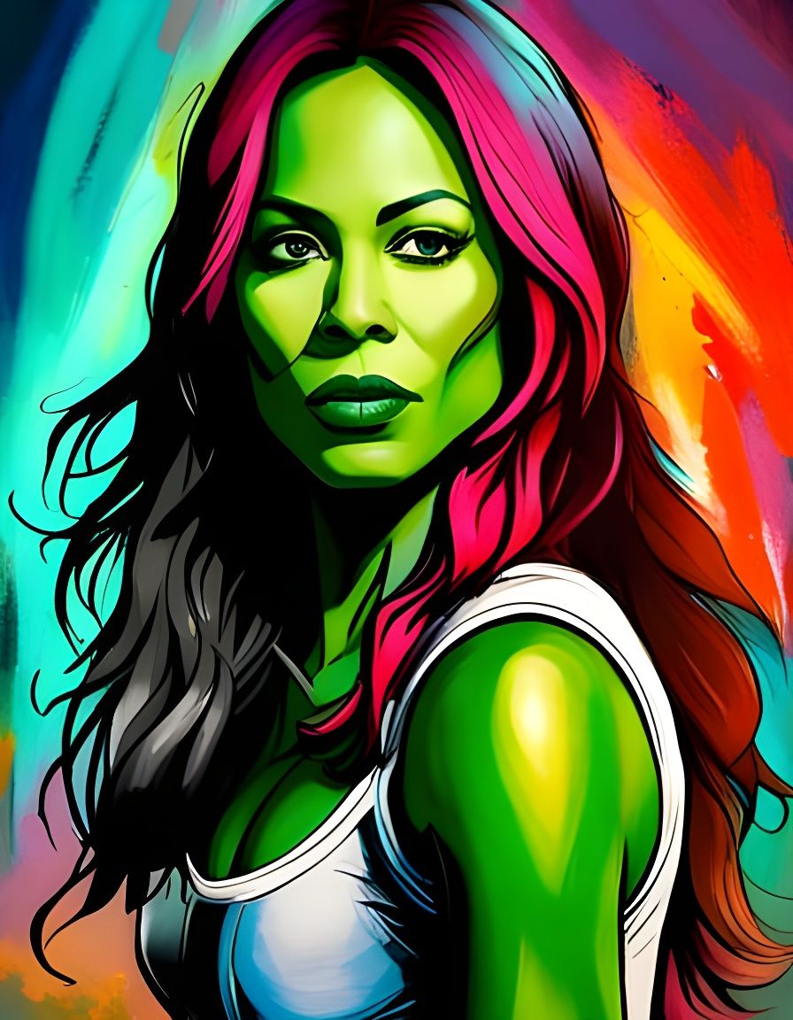 Gamora Graffiti Art: Zoe Saldana as Marvel Superhero