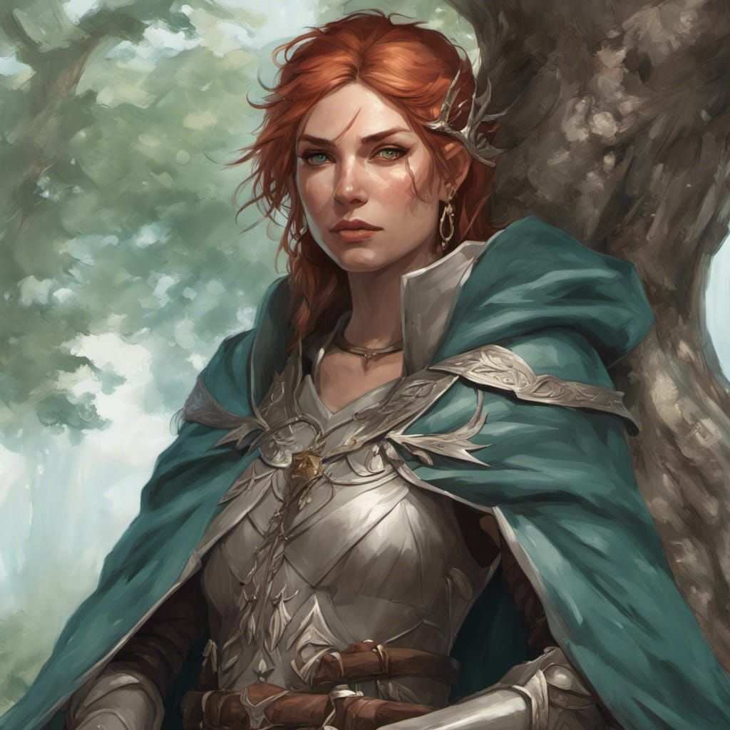 Elegant Elf Cleric Portrait in Hyperdetailed Style