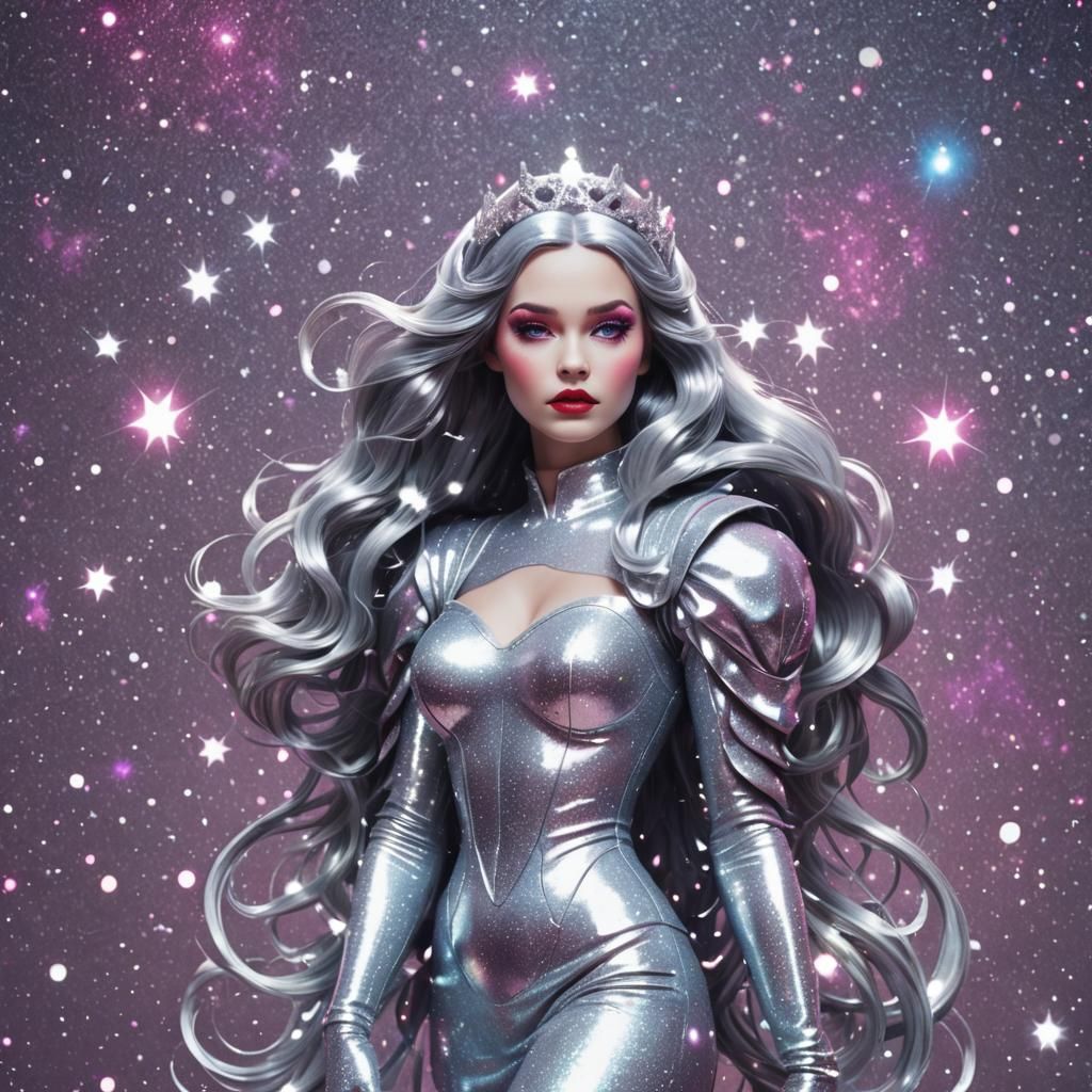 Snow White as Synthwave Space Mermaid