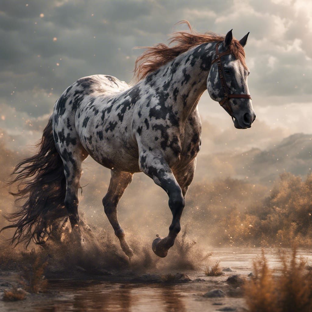 Majestic Appaloosa Horse in Detailed Fantasy Art