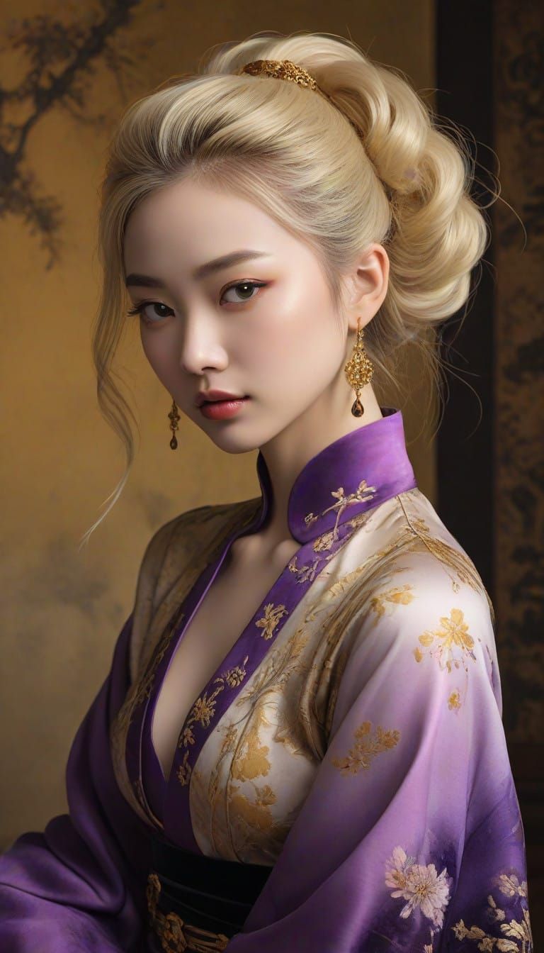 Elegant Fantasy Pin-Ups in Shitao's Xieyi Style