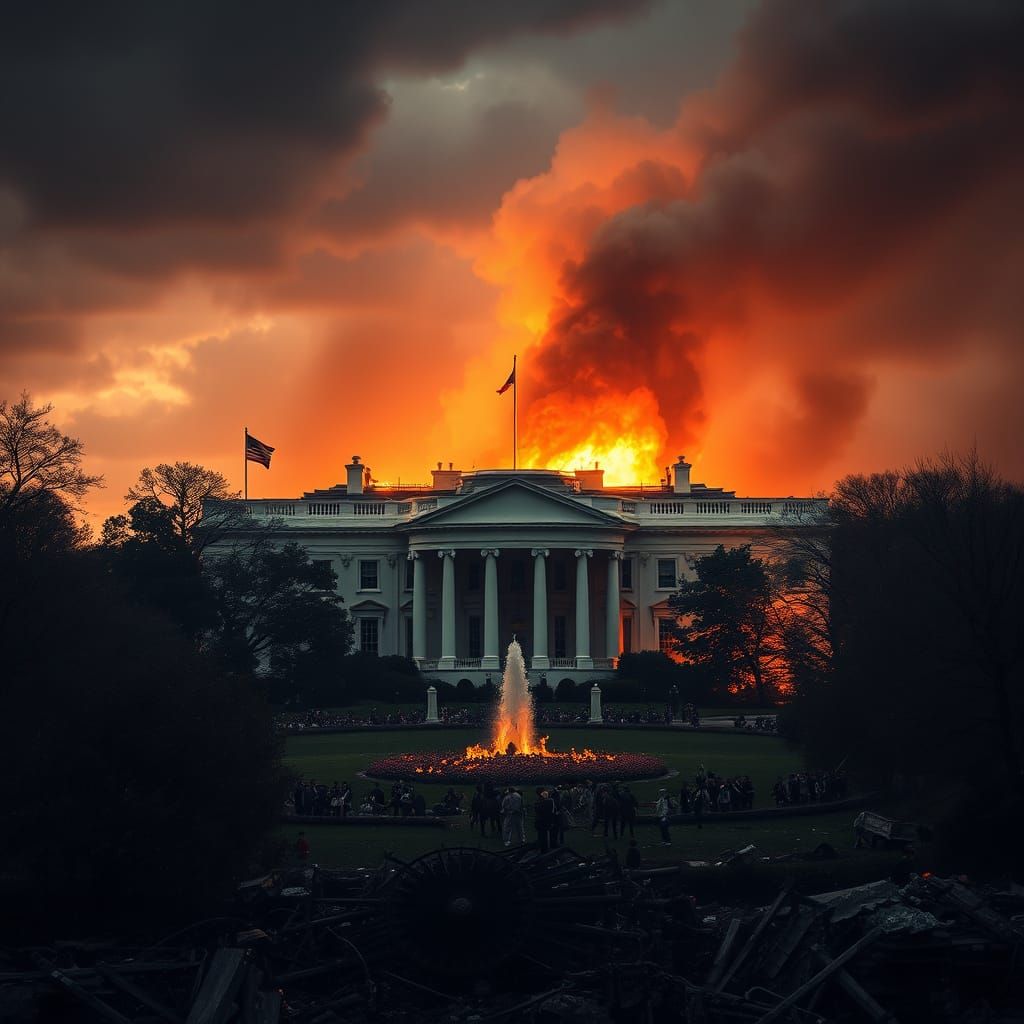 White House in Ashes After War of 1812 Storm