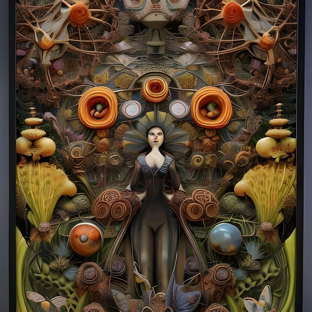 Surreal Girl Collage in Grotesque Whimsical Style