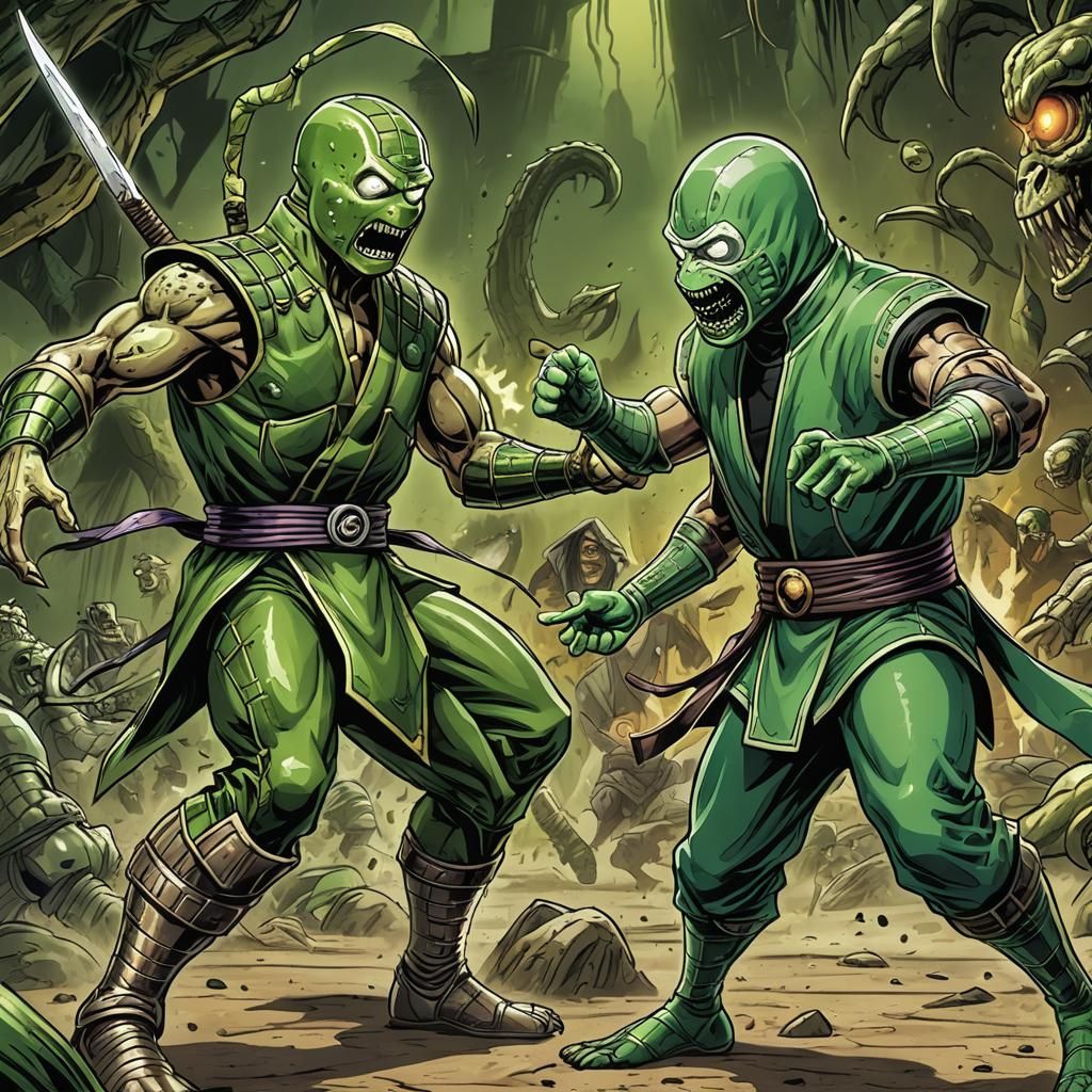 Pickle Rick vs Toxic Rick in Mortal Kombat