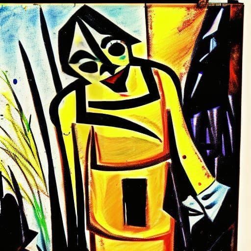 Crying Clown in German Expressionist Style