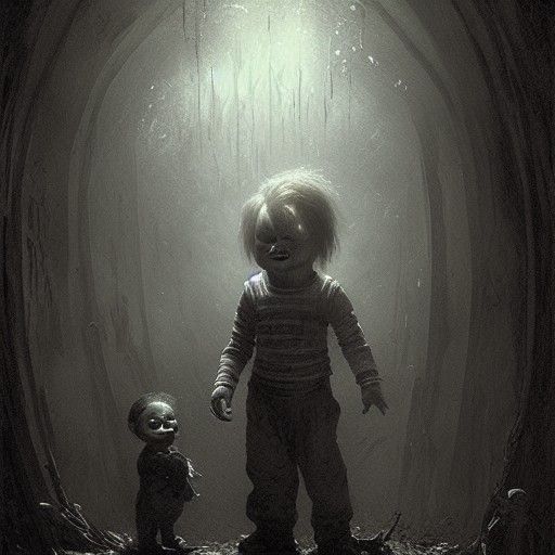 Chucky Horror Art in Doré and Rutkowski Style