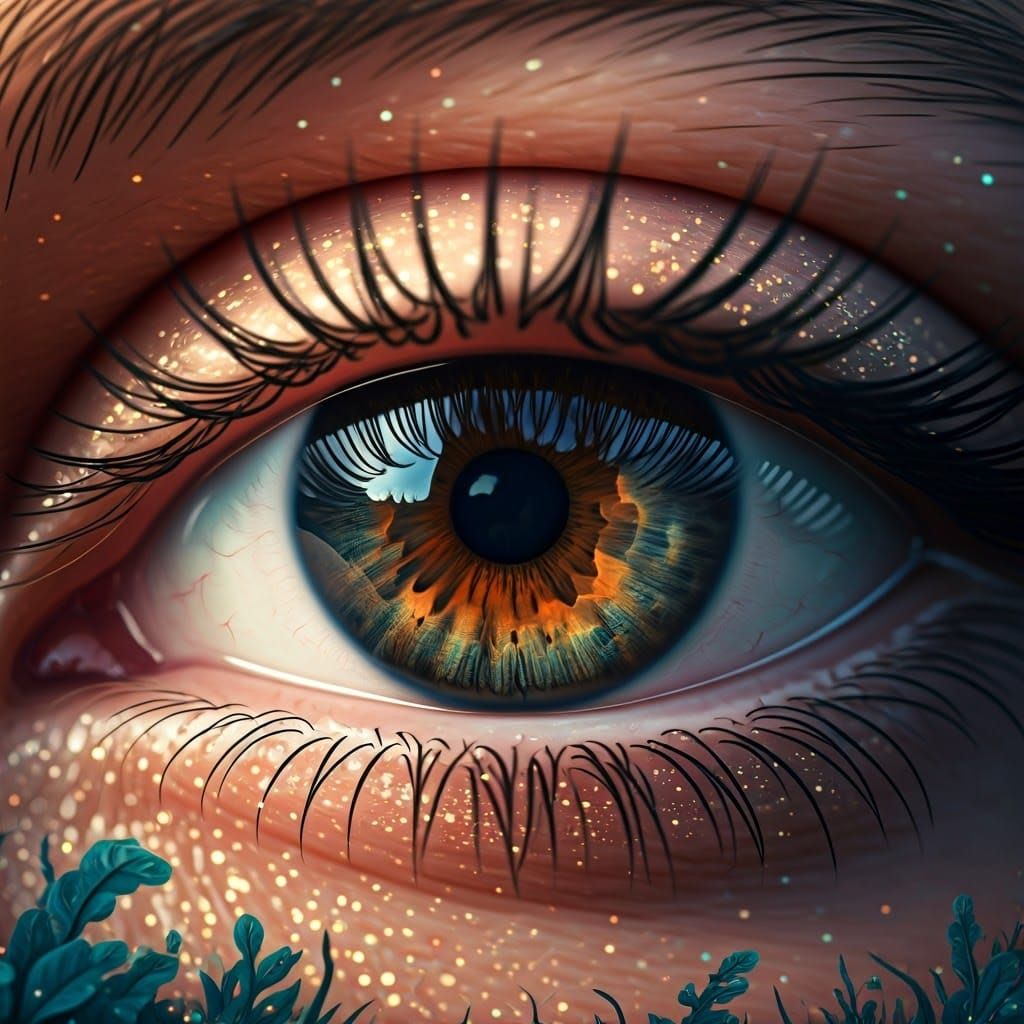 Sparkling Sunset Eye: Hyperrealistic Photography in Magical ...