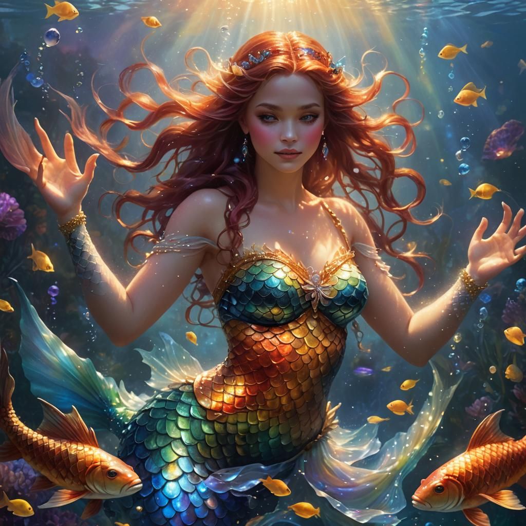 Ethereal Mermaid in Dreamy, Luminous Fantasy Art