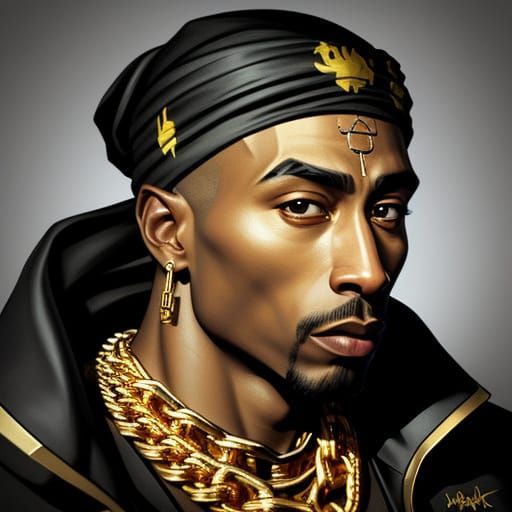 Tupac Shakur in Low-Poly Digital Portrait