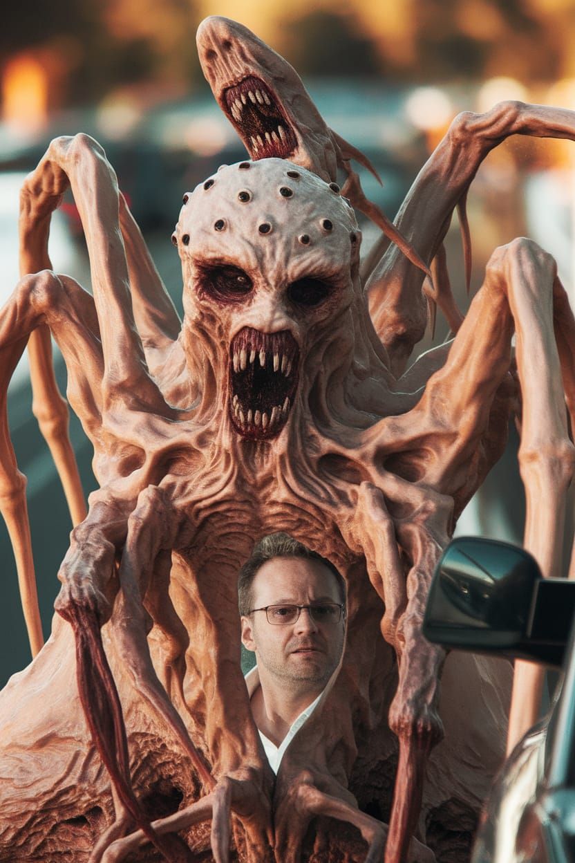 Lovecraftian Horror Creature Rises at Sunset