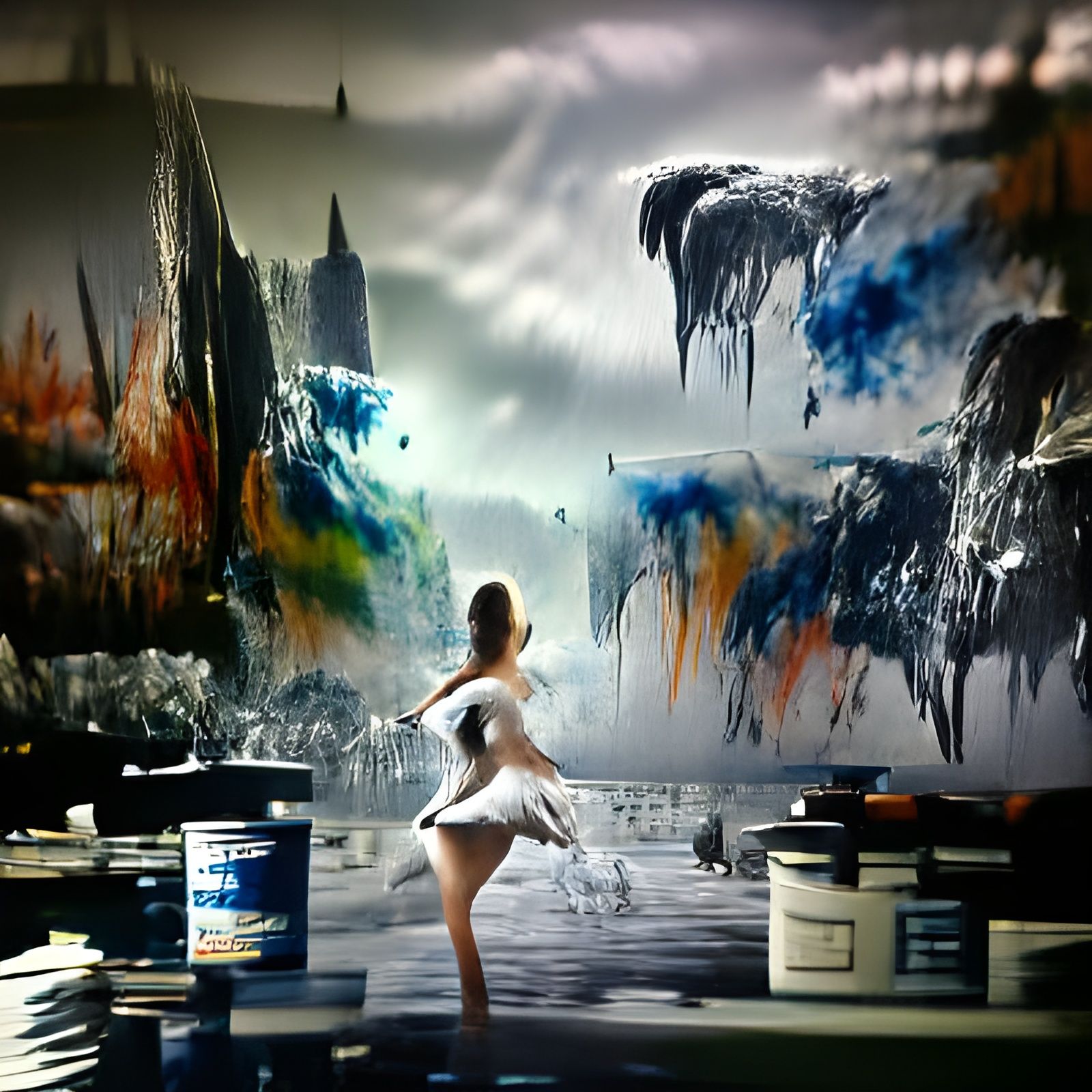 Dancing in Splashes of Paint
