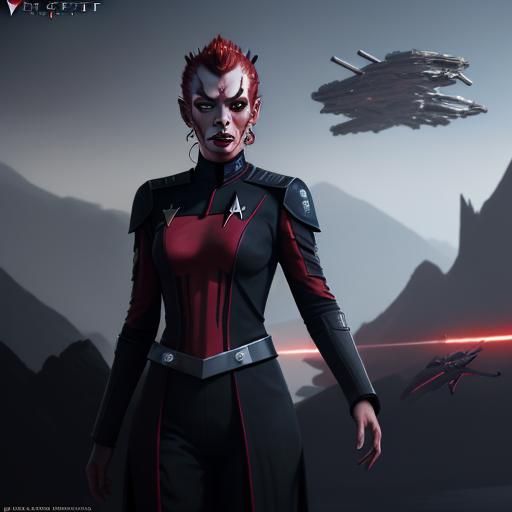 Female Darth Maul in Starfleet Uniform, Matte Painting
